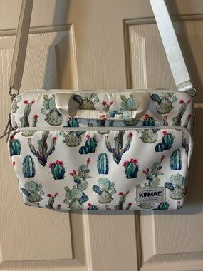 Kinmac White Cactus Print Crossbody Laptop Bag